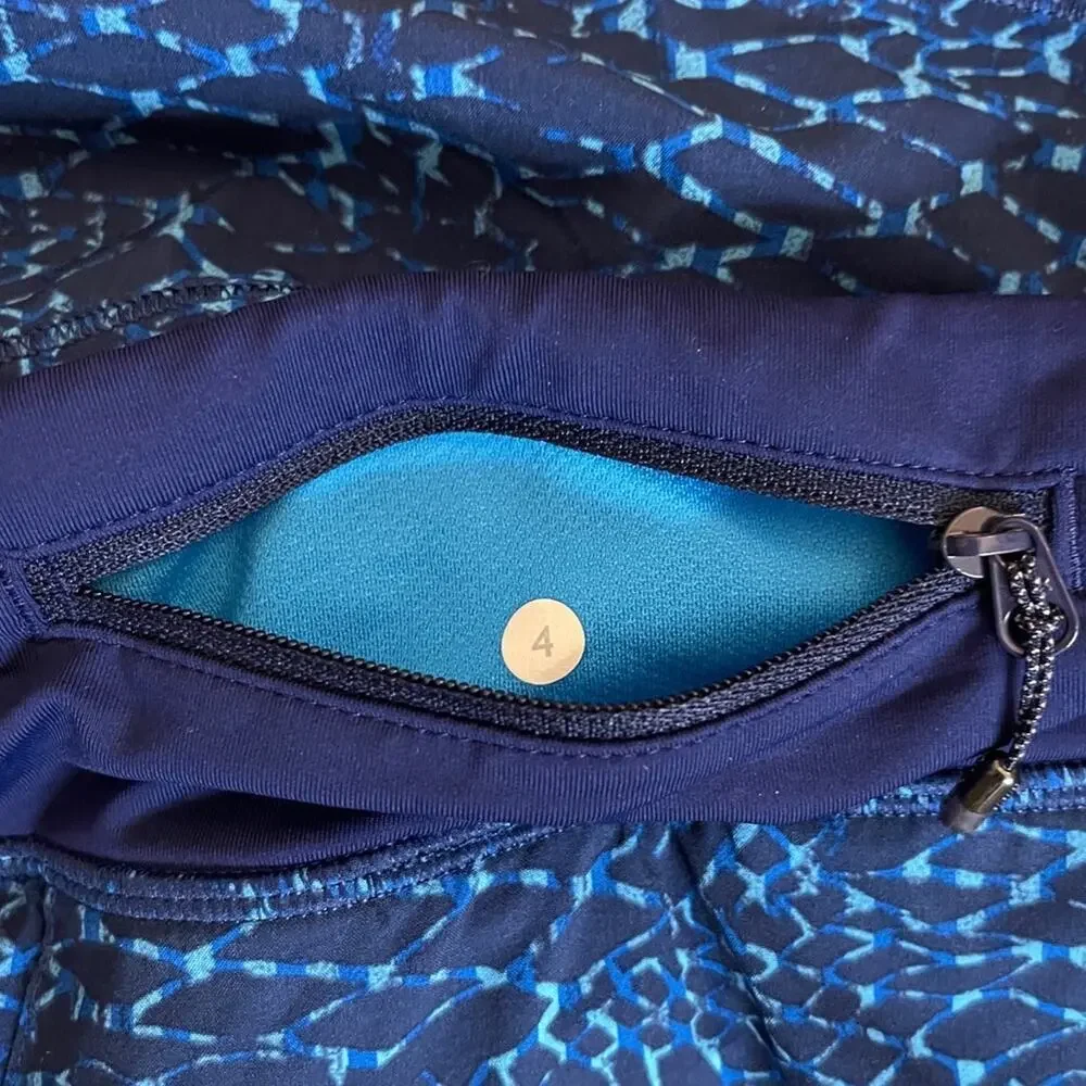 Lululemon Pace Rival Skirt II Samba Snake Hero Blue Size 4